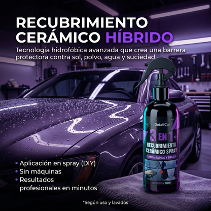 DetailCar® Recubrimiento Cerámico 3 en 1 Hidrofóbico