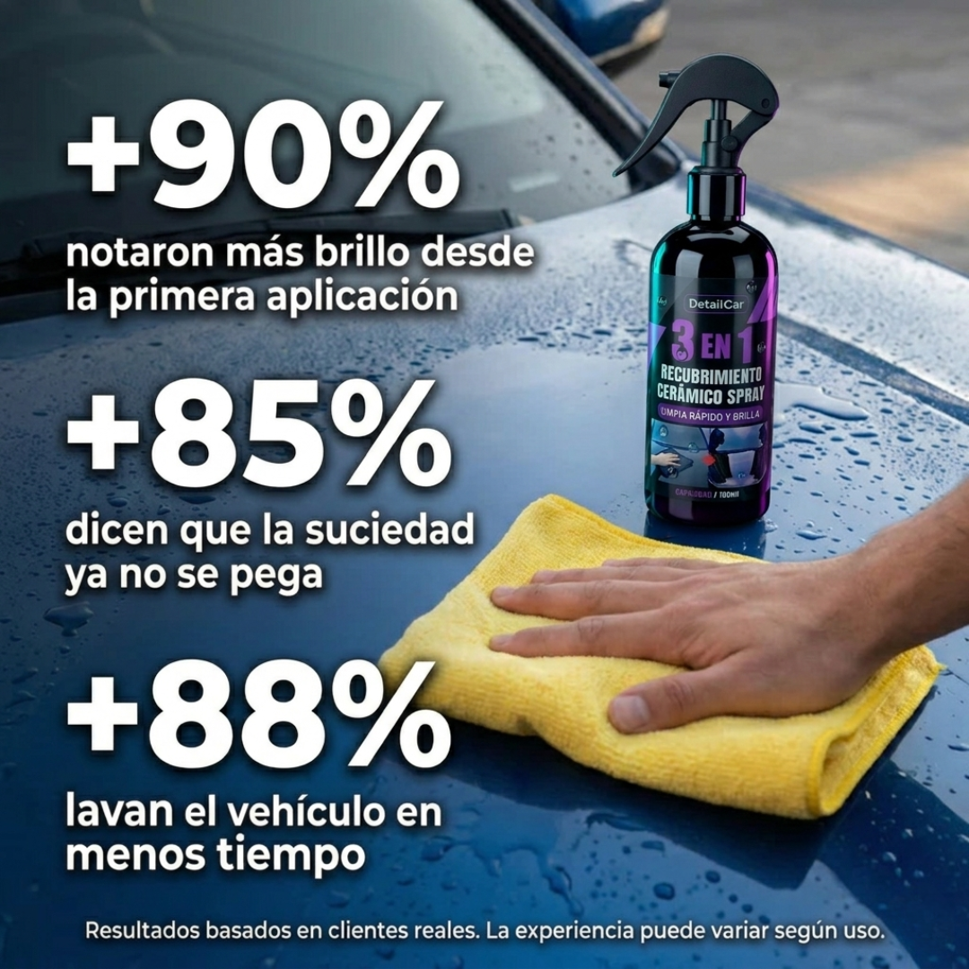 DetailCar® Recubrimiento Cerámico 3 en 1 Hidrofóbico