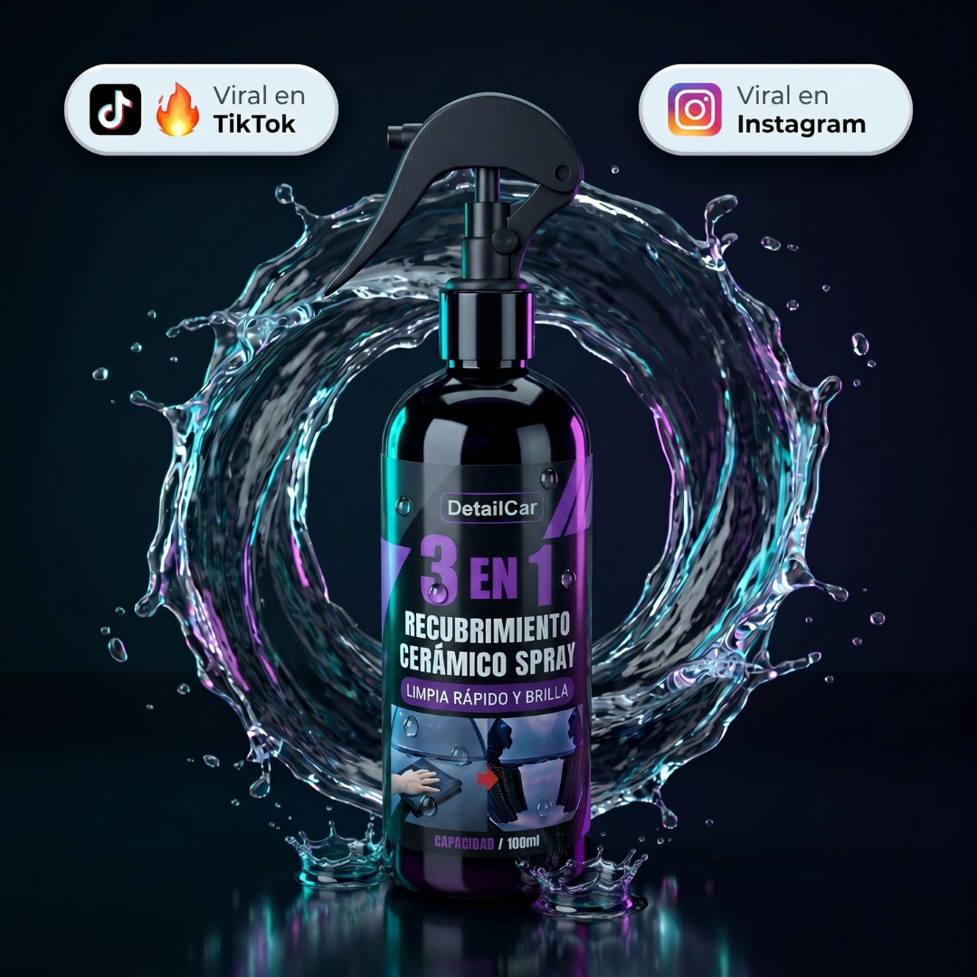 DetailCar® Recubrimiento Cerámico 3 en 1 Hidrofóbico