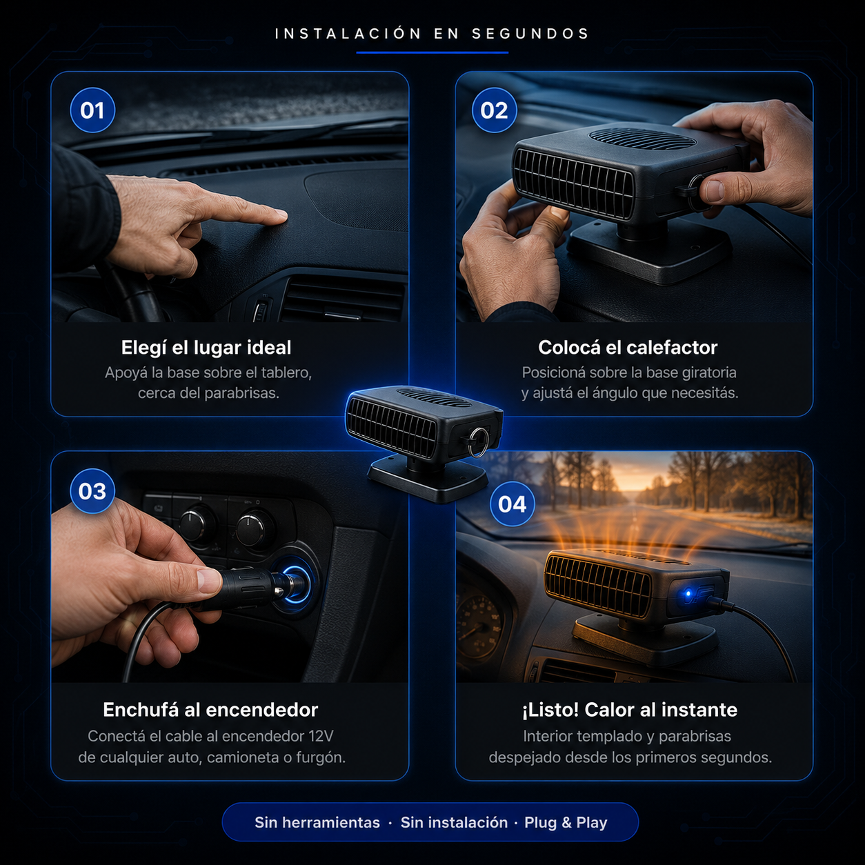 Calentador De Coche Portátil, Menos frío más confort