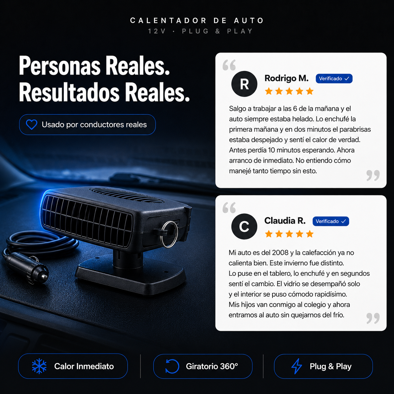 Calentador De Coche Portátil, Menos frío más confort