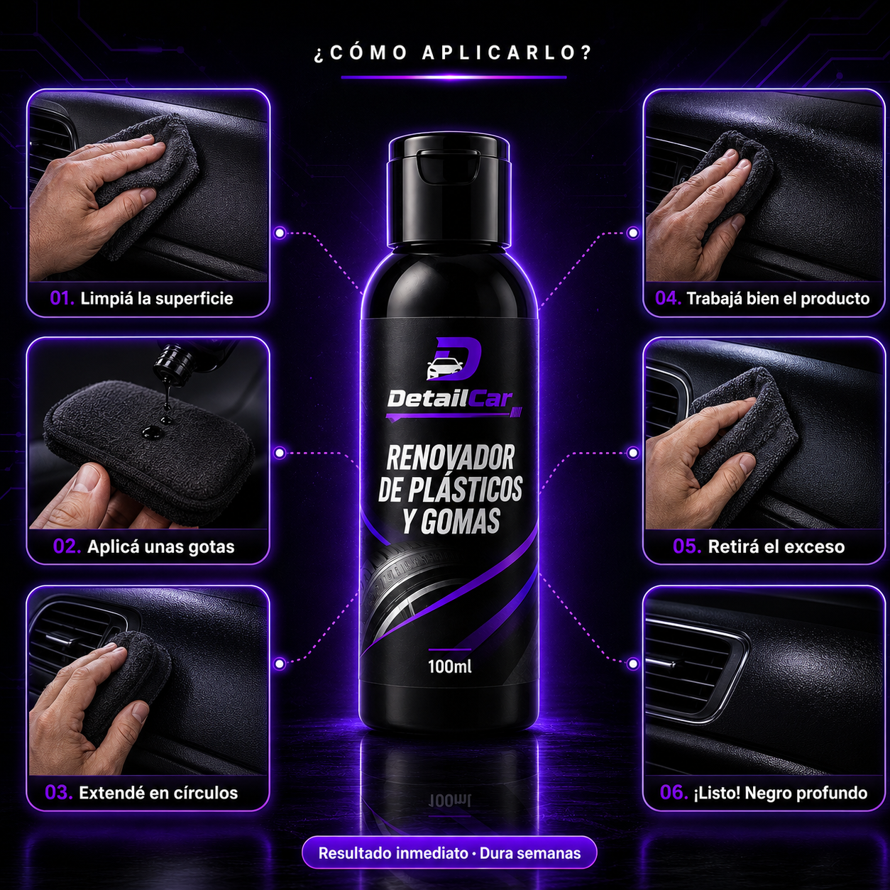 DetailCar - REVIVIDOR DE PLÁSTICOS, INTERIOR Y GOMAS